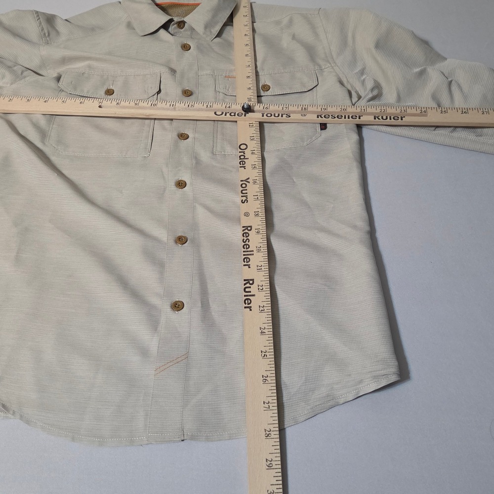 Mountain Hardwear Button Down Men M Tan Long Sleeve Hiking Outdoor Shirt - Picture 5 of 9